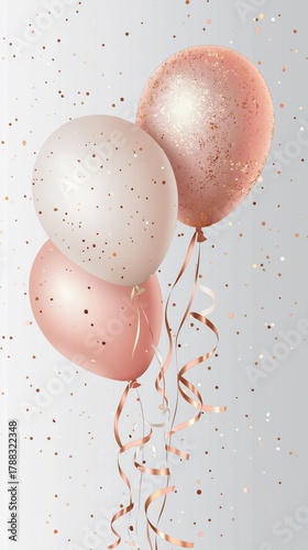 Colorful Balloons With Glitter in a Festive Background for Celebrations and S...