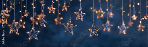 Beautiful Hanging Stars With Glowing Lights Create a Magical Atmosphere at Night