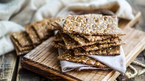Sweden Crispbread (Knäckebröd): Traditional Swedish Baked Good Made with Rye Flour, Whole Grain & Seeds (Sesame, Sunflower, Flax)—Crisp, Crunchy & Dry, Ideal for Pairing with Cheese, Jam, Hummus or Sm