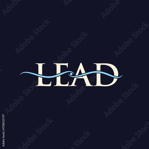 Letter LEAD vector wordmark logo typography.A sophisticated wordmark logo embodying elite leadership, representing prestige and exclusivity.