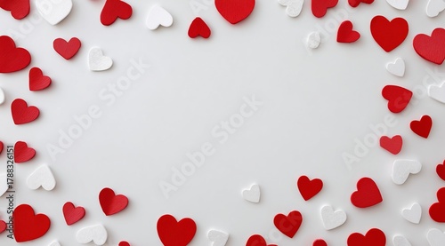 Colorful Hearts Spread Across a White Surface for a Festive Decoration Idea