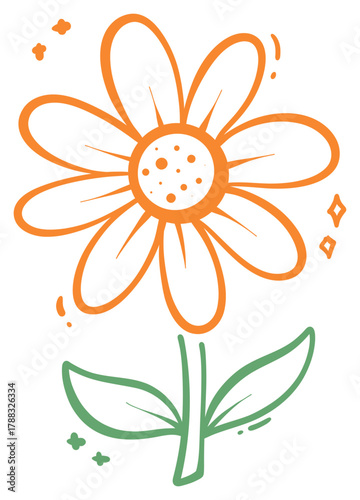 Simple Hand Drawn Daisy Sticker