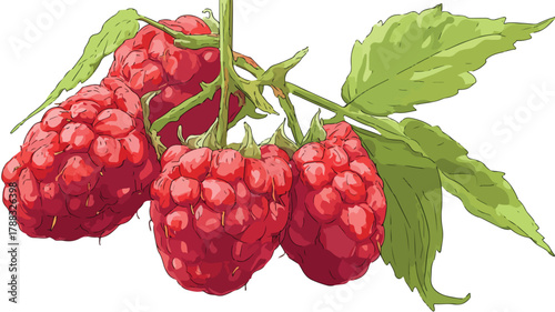 Vibrant Raspberry Vector Illustration for Designs