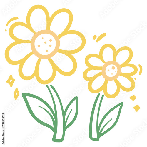 Two Cheerful Flowers Sticker