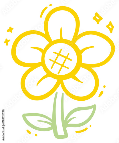Simple Yellow Flower Sticker