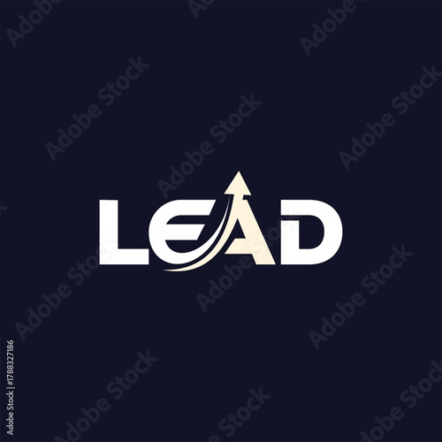 Letter LEAD vector wordmark logo typography.A sophisticated wordmark logo embodying elite leadership, representing prestige and exclusivity.