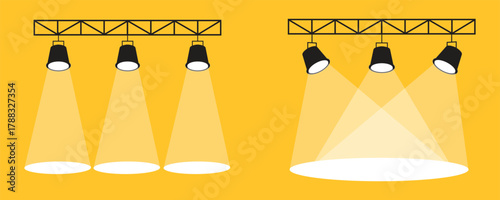 Stage Spotlights on Truss Vector - Show, Concert, or Event Lighting Background