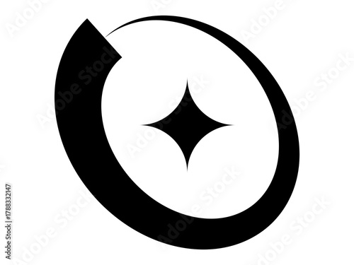 orbital logo design with spark - planet logo