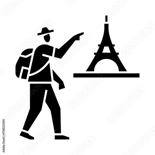 Tourist glyph icon. travelling illustration.
