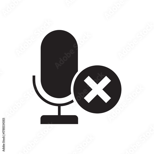 Solid Delete Cancel Microphone Audio Recording Icon