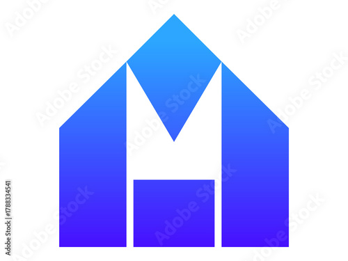 creative home logo design with m lettermark
