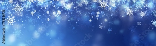 Delicate Snowflakes Falling Gently Against a Winter Night Sky