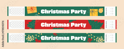 Set of wrist bracelets for Christmas party in retro Y2K style — colorful, festive, playful accessories, perfect for holiday events, gifts, and party fashion