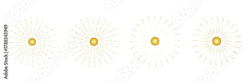 
Boho sunrise logo, sun line art vector. Sunset stock vector logo design 