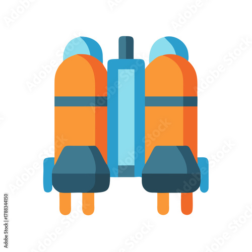 Stylized jetpack icon for science fiction theme games