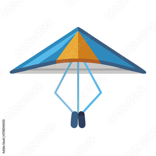 Hang glider illustration on black background suitable for logos