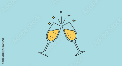 vector illustration of a glass of champagne