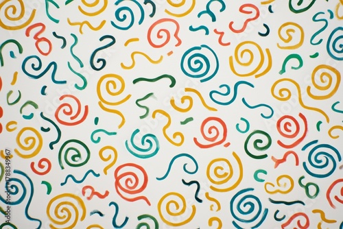 Colorful Abstract Swirl Patterns on White Background Create a Playful Design ...