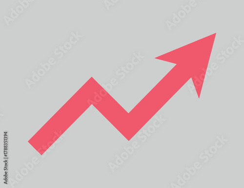 Stock market trend up vector arrow indicating financial growth profit success or progress chart symbol simple style minimal 120