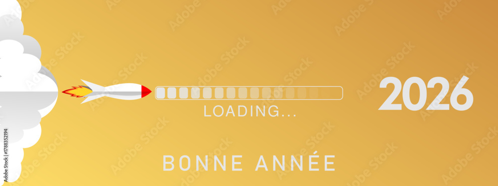 Obraz premium Bonne année - meilleurs vœux 2026 - vecteur pour affiche bannière salutation et célébration du nouvel an 2026.