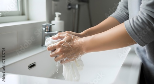 Washing Hands with Soap and Water for Cleanliness and Health, Preventing Germs