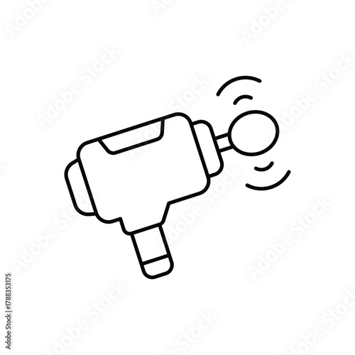 Massager icons set in different style with white background