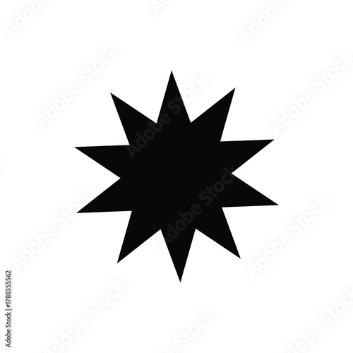 Shining Star Silhouette: A stark black star, radiating from its center, evokes a sense of cosmic beauty and celestial wonder.