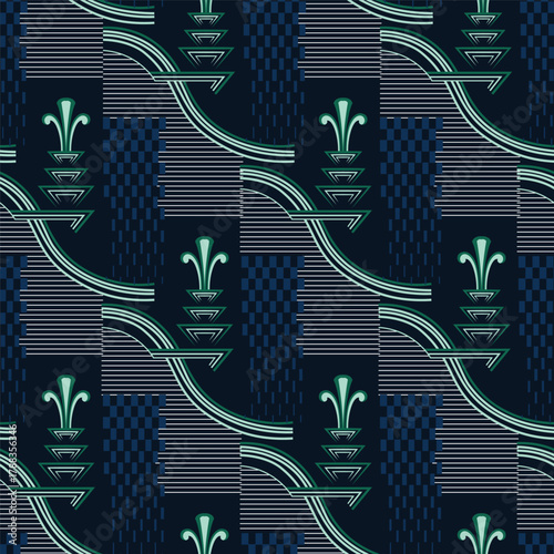 Classic Popular Flower Seamless pattern background - For easy making seamless pattern use it for filling any contours