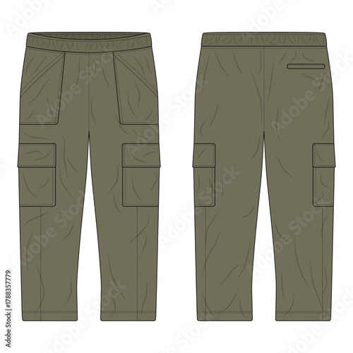 Army green cargo pants mockup