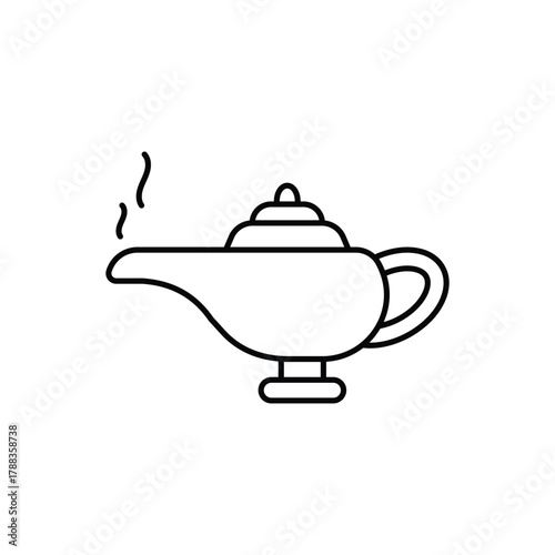 Magic Lamp line icon vector stock with white background