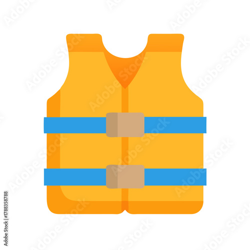 Bright yellow life vest icon on a black background