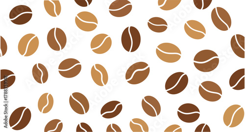 Coffee beans, seamless pattern background. Coffee bean seamless pattern for packaging design or wrapping papper