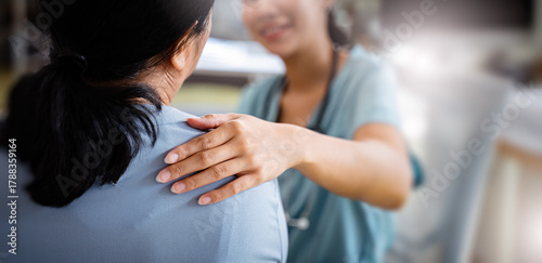 Doctor or Mental health and elderly care concept.Close up hands of doctor or caregiver hands elderly home care or hospital.Arthritis person's hand in support of geriatric nursing caregiver in hospital