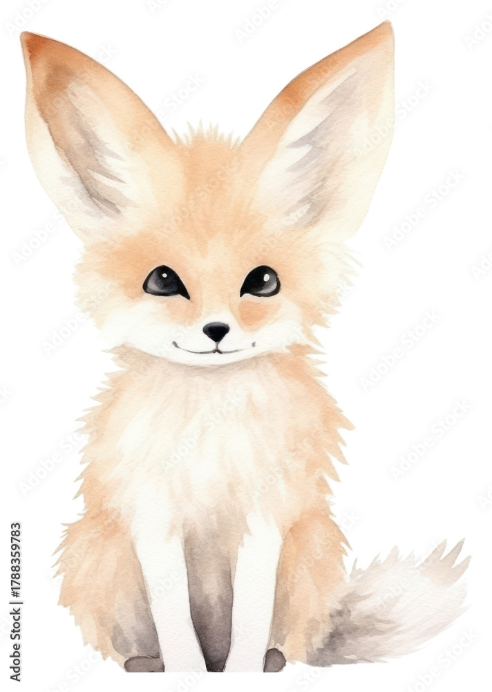 Naklejka premium PNG Fennec fox cartoon mammal animal.