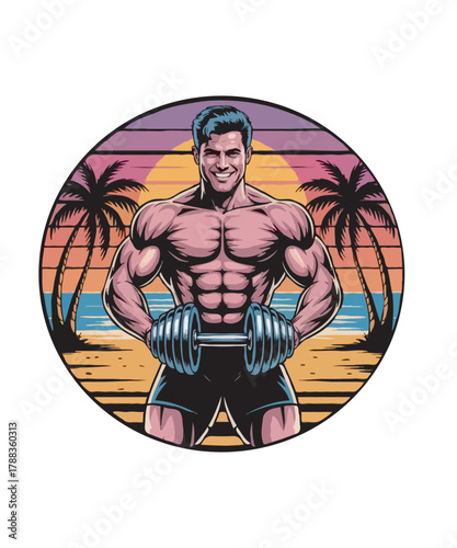 Vintage Fitness Aesthetic T Shirt Design