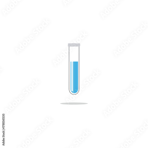 Minimalist Laboratory Test Tube with Blue Liquid