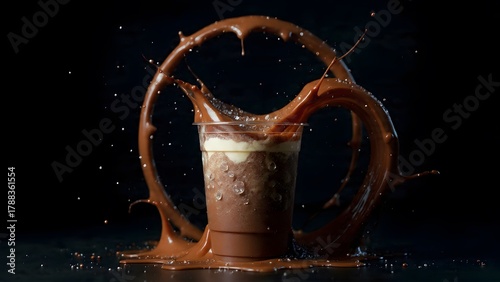 Taste the intensity. Iced chocolate orange drink—a perfect storm of creamy sweetness against a moody backdrop.