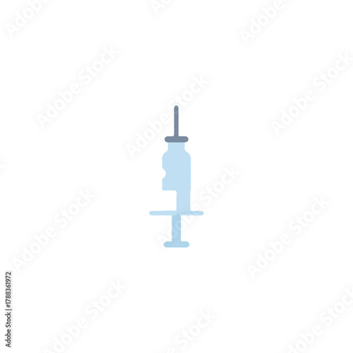 Minimalist Syringe Icon on White Background, Medical Theme