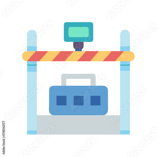 Hydraulic press machine flattens object icon illustration