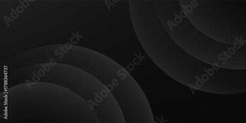 Dark black background abstract 3D geometric with wave effect decoration. Vector illustration