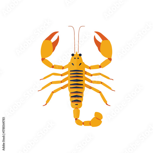 Stylized Scorpion Illustration on White Background Cartoon Insect