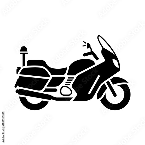 Motorcycle Silhouette Icon: Transportation, Vehicle, and Adventure Design