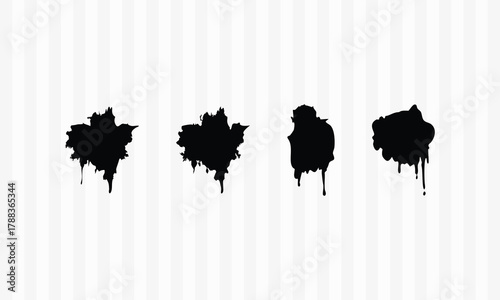 Grunge Paint Splatter Illustration Artistic Black Ink Silhouette Vector Art