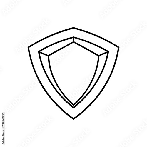 Free Download Stylized outline of a shield with layered design on transparent background silhouette - GFXLoad