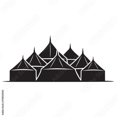 "Tent for Hajj Pilgrimage (Mina Camp Icon)"
