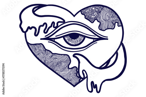 Coloring Artwork - Eyes of the heart With Liquid Tentacle