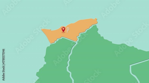 Mapa de Bolivia con división política resaltando el Departamento  Pando