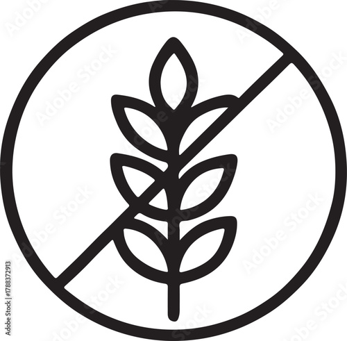 Gluten free symbol, organic food, single vector illustration