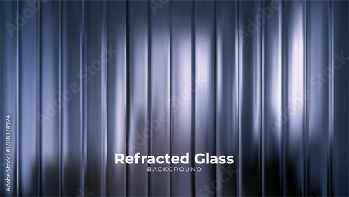 Abstract blue and purple background with vertical refracted glass texture for modern graphic design and digital projects.