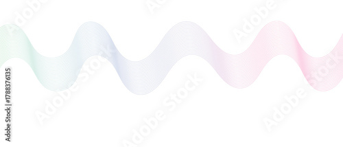 Pastel Gradient Wavy Lines on White Background for Abstract Design